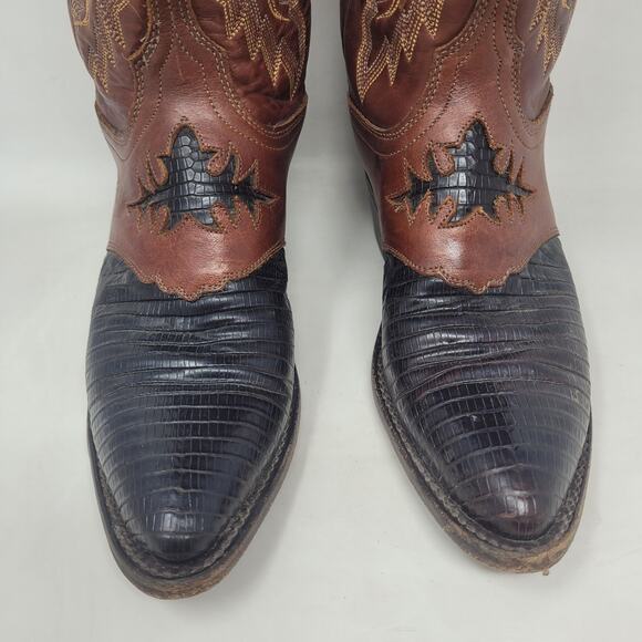 Lucchese 1883 Boots 6.5B Brown Lizard Leather Two Tone Cowboy Western Cowgirl - Picture 7 of 15